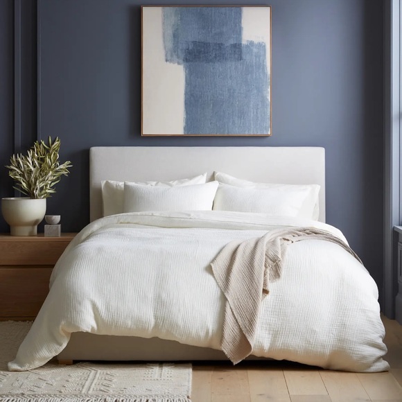 QUINCE Organic Airy Gauze Duvet Cover King/Cal King Ivory 6665 - Picture 3 of 9